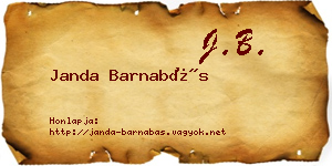 Janda Barnabás névjegykártya